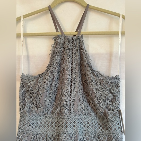 $168 Anthropologie Foxiedox Aquamarine Green Lace Halter Sleeveless Mini size S - Picture 4 of 10
